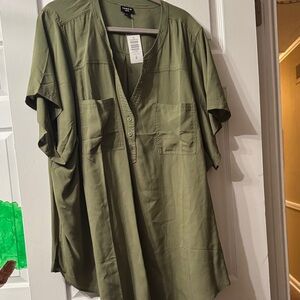 Torrid Olive Green 3 Button Shirt